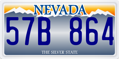 NV license plate 57B864