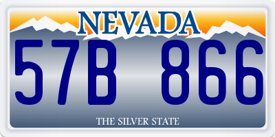 NV license plate 57B866