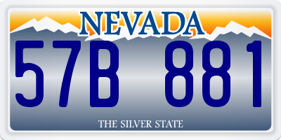 NV license plate 57B881