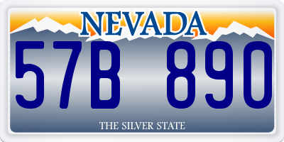 NV license plate 57B890