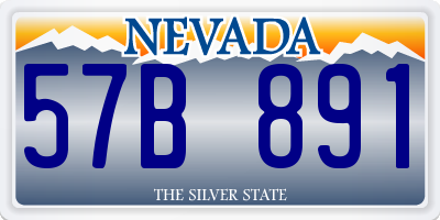 NV license plate 57B891