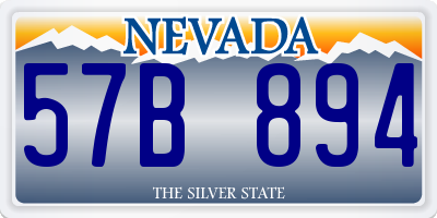 NV license plate 57B894