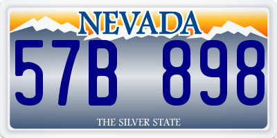 NV license plate 57B898