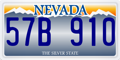 NV license plate 57B910