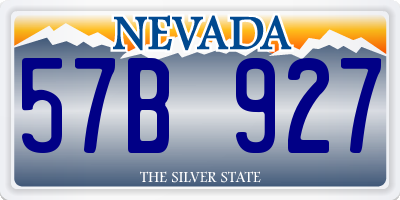 NV license plate 57B927