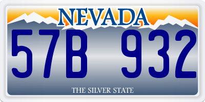 NV license plate 57B932