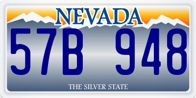 NV license plate 57B948