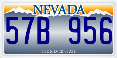 NV license plate 57B956