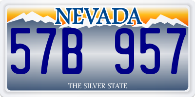 NV license plate 57B957