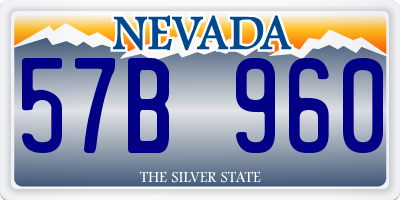 NV license plate 57B960