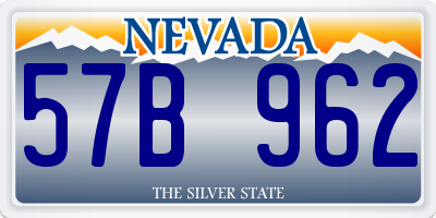 NV license plate 57B962