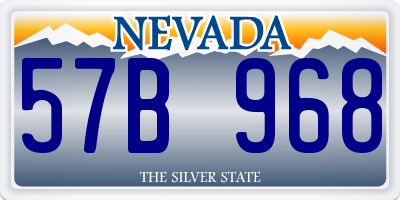 NV license plate 57B968