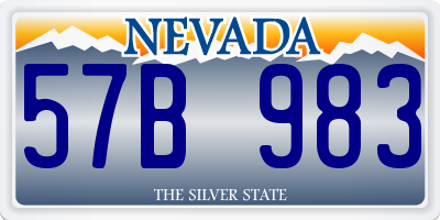NV license plate 57B983