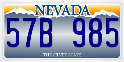 NV license plate 57B985