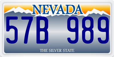 NV license plate 57B989