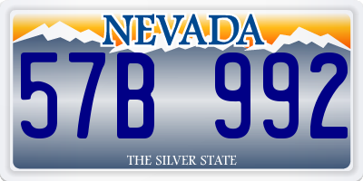 NV license plate 57B992
