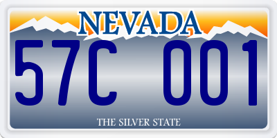 NV license plate 57C001