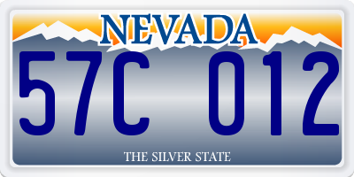 NV license plate 57C012