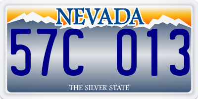 NV license plate 57C013