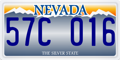 NV license plate 57C016
