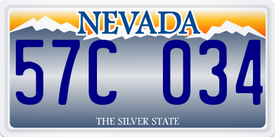 NV license plate 57C034
