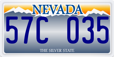 NV license plate 57C035