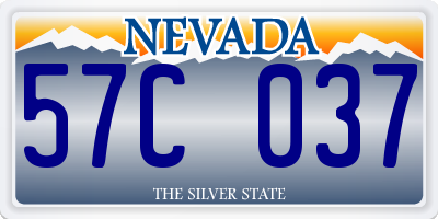 NV license plate 57C037