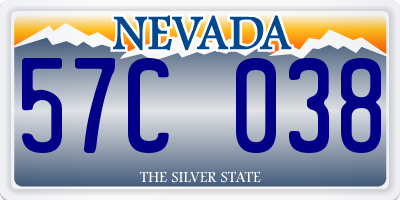 NV license plate 57C038