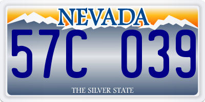 NV license plate 57C039