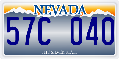 NV license plate 57C040