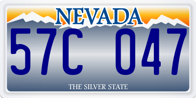 NV license plate 57C047