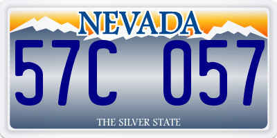 NV license plate 57C057