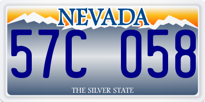 NV license plate 57C058