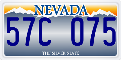 NV license plate 57C075