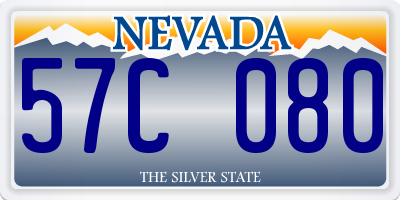 NV license plate 57C080