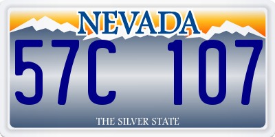 NV license plate 57C107