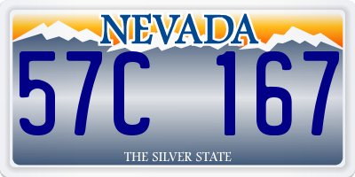 NV license plate 57C167