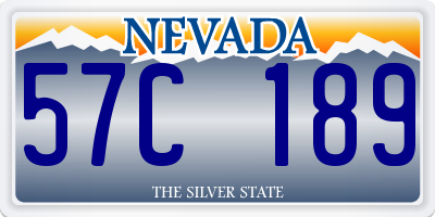 NV license plate 57C189