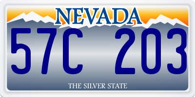 NV license plate 57C203