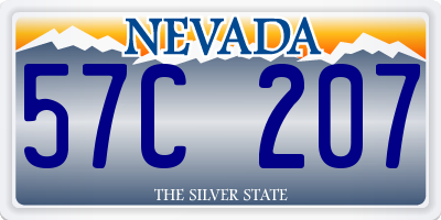 NV license plate 57C207