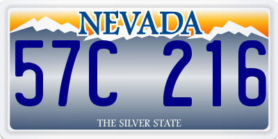 NV license plate 57C216