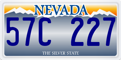 NV license plate 57C227