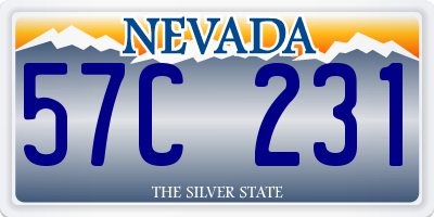 NV license plate 57C231