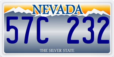NV license plate 57C232