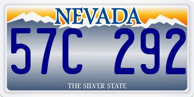 NV license plate 57C292