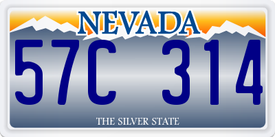 NV license plate 57C314