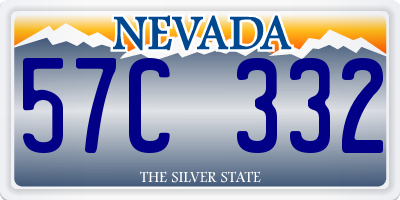 NV license plate 57C332