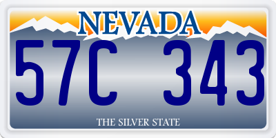 NV license plate 57C343