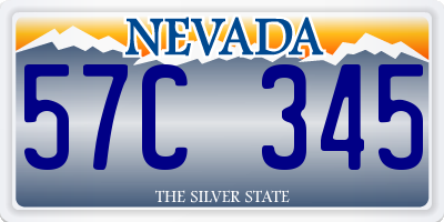 NV license plate 57C345