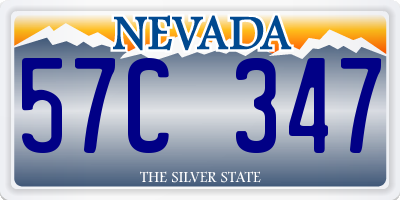 NV license plate 57C347